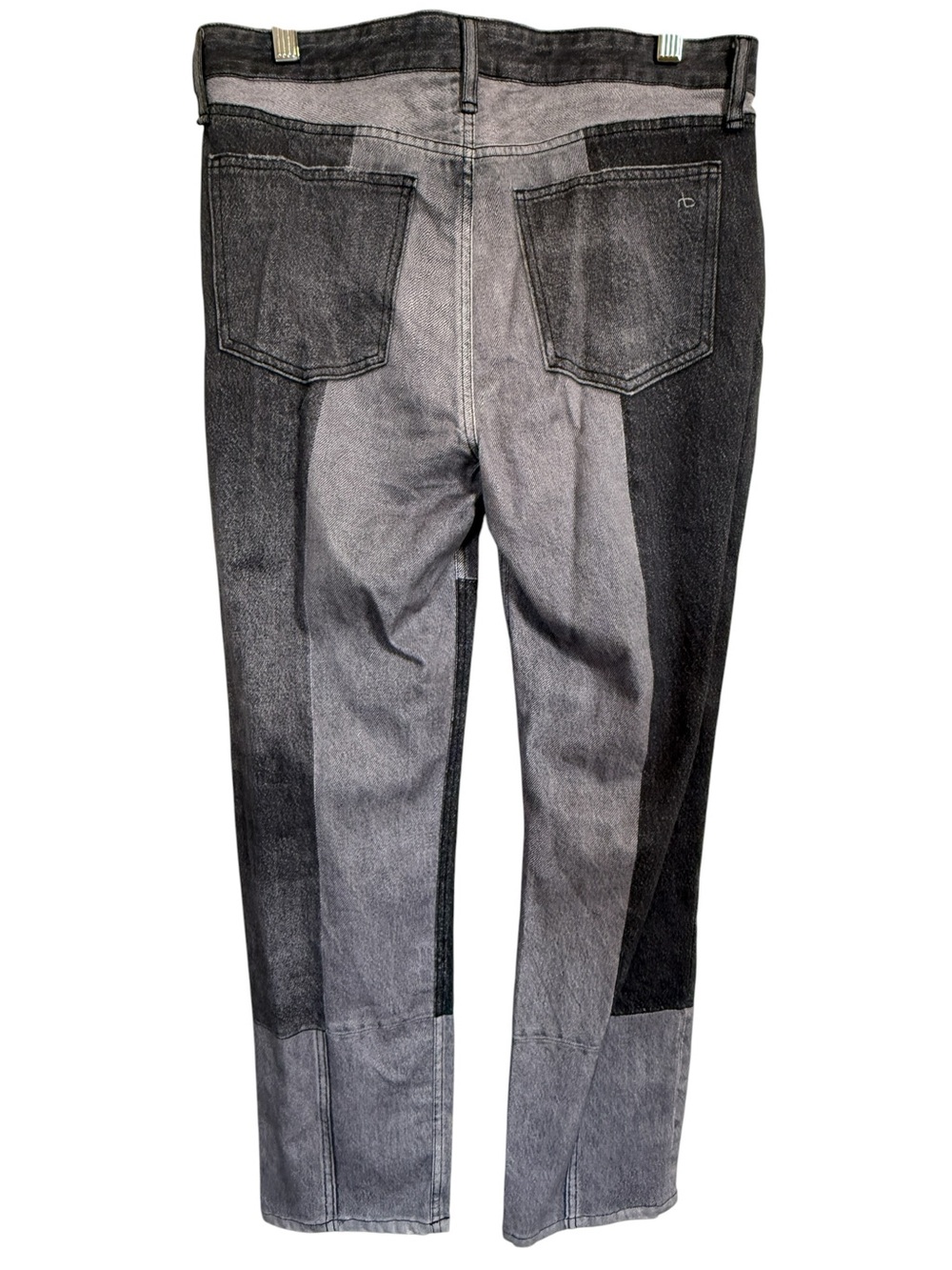 Rag & Bone Miramar Wren Slim Straight Pants Byron Greyscale Faux Denim Womens 28 - Picture 7 of 15